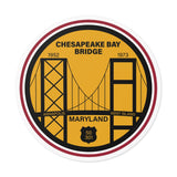 Chesapeake Bay Bridge Round Vinyl Stickers