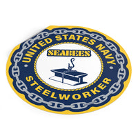 Navy Steelworker (SW) Round Vinyl Stickers