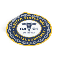 Navy Hospital Corpsman (HM) 8401 SAR MED TECH Round Vinyl Stickers