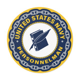 Navy Personnelman (PN) Round Vinyl Stickers