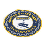 Navy Steelworker (SW) Round Vinyl Stickers