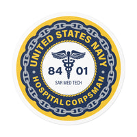 Navy Hospital Corpsman (HM) 8401 SAR MED TECH Round Vinyl Stickers