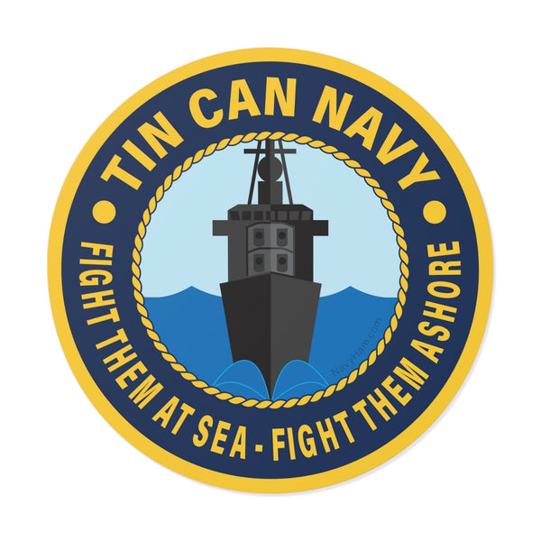 Tin Can Navy - FTAS - FTA Round Vinyl Stickers