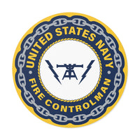 Navy Fire Controlman (FC) Round Vinyl Sticker