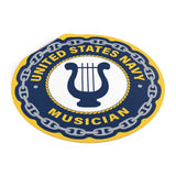 Navy Musician (MU) Round Vinyl Stickers