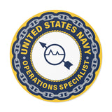 Navy Operations Specialist (OS) Round Vinyl Stickers