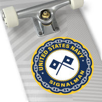 Navy Signalman (SM) Round Vinyl Sticker