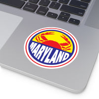 Maryland Crab Round Vinyl Stickers 