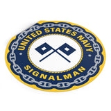 Navy Signalman (SM) Round Vinyl Sticker