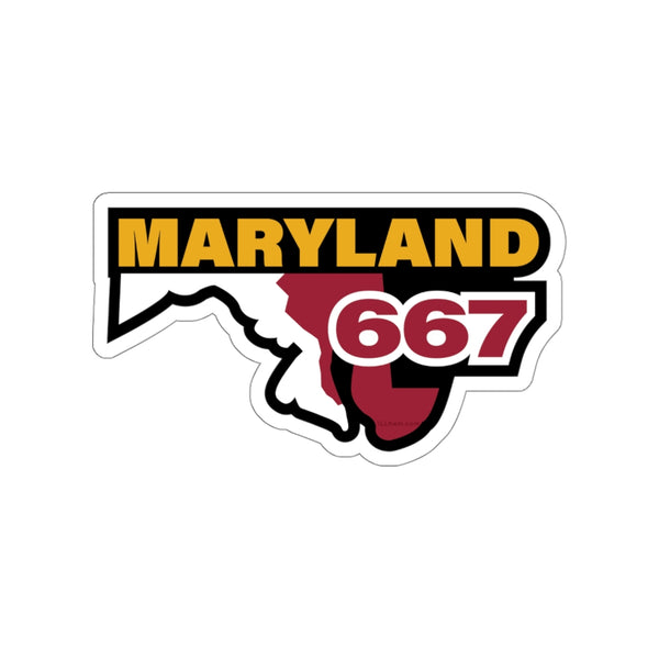 Maryland Area Code (667) Die-Cut Stickers