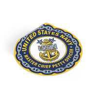 Navy Master Chief Petty Officer (MCPO) Round Vinyl Stickers