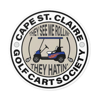 Cape St. Claire Goft Cart Society Round Vinyl Stickers