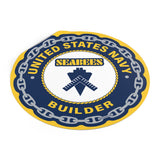 Navy Builder (BU) Round Vinyl Stickers