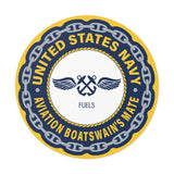Navy Aviation Boatswain's Mate (ABF) Round Vinyl Stickers