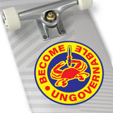 Become Ungovernable Maryland Crab Round Vinyl Stickers