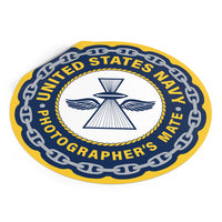 Navy Photographers Mate (PH) Round Vinyl Stickers