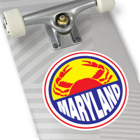 Maryland Crab Round Vinyl Stickers 