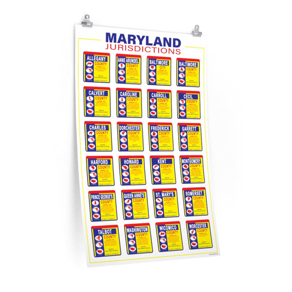 Maryland Jurisdictions OB Poster - 175 gsm Fine Art Paper 