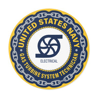 Navy Gas Turbine System Technician Electrical (GSE) Round Vinyl Stickers