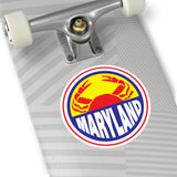 Maryland Crab Round Vinyl Stickers 
