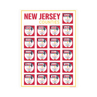New Jersey pr Counties Poster - 180 gsm paper 