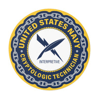 Navy Cryptologic Technician (CTI) Round Vinyl Stickers