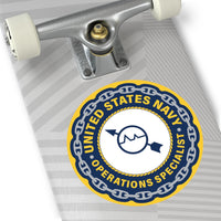 Navy Operations Specialist (OS) Round Vinyl Stickers