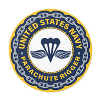 Navy Parachute Rigger (PR) Round Vinyl Stickers