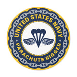 Navy Parachute Rigger (PR) Round Vinyl Stickers