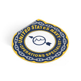 Navy Operations Specialist (OS) Round Vinyl Stickers