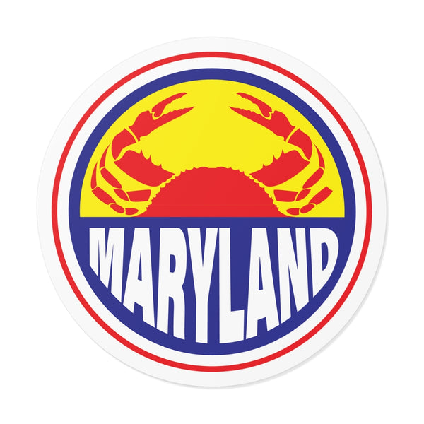 Maryland Crab Round Vinyl Stickers 