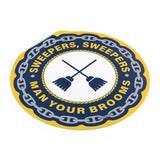 Navy Sweepers, Sweepers Man your Brooms Round Vinyl Stickers