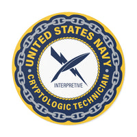 Navy Cryptologic Technician (CTI) Round Vinyl Stickers