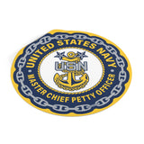 Navy Master Chief Petty Officer (MCPO) Round Vinyl Stickers