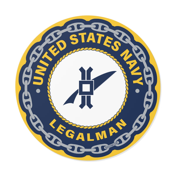 Navy Legalman (LN) Round Vinyl Stickers