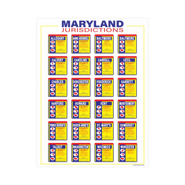 Maryland Jurisdictions OB Poster - 180 gsm paper 