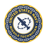 Navy Missile Technician (MT) Round Vinyl Stickers