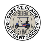 Cape St. Claire Goft Cart Society Round Vinyl Stickers