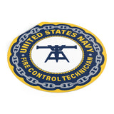 Navy Fire Control Technician (FT) Round Vinyl Stickers