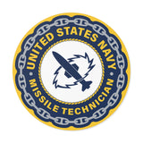 Navy Missile Technician (MT) Round Vinyl Stickers