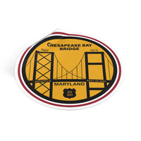 Chesapeake Bay Bridge Round Vinyl Stickers