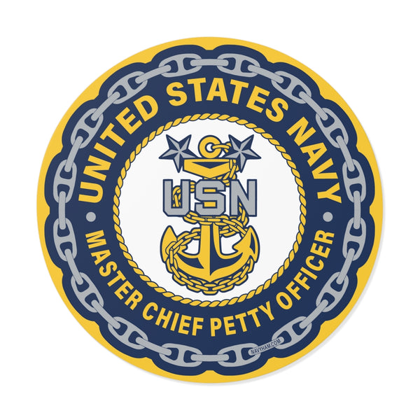 Navy Master Chief Petty Officer (MCPO) Round Vinyl Stickers