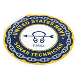 Sonar Technician Surface (STG) Round Vinyl Stickers