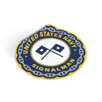 Navy Signalman (SM) Round Vinyl Sticker