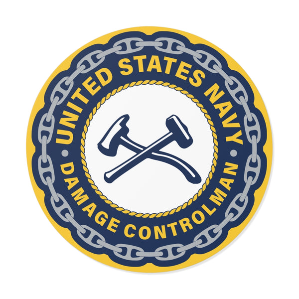 Navy Damage Controlman (DC) Round Vinyl Stickers