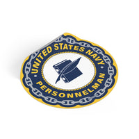 Navy Personnelman (PN) Round Vinyl Stickers