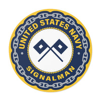 Navy Signalman (SM) Round Vinyl Sticker