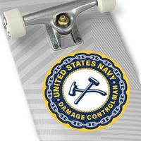 Navy Damage Controlman (DC) Round Vinyl Stickers