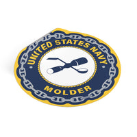 Navy Molder (ML) Round Vinyl Stickers