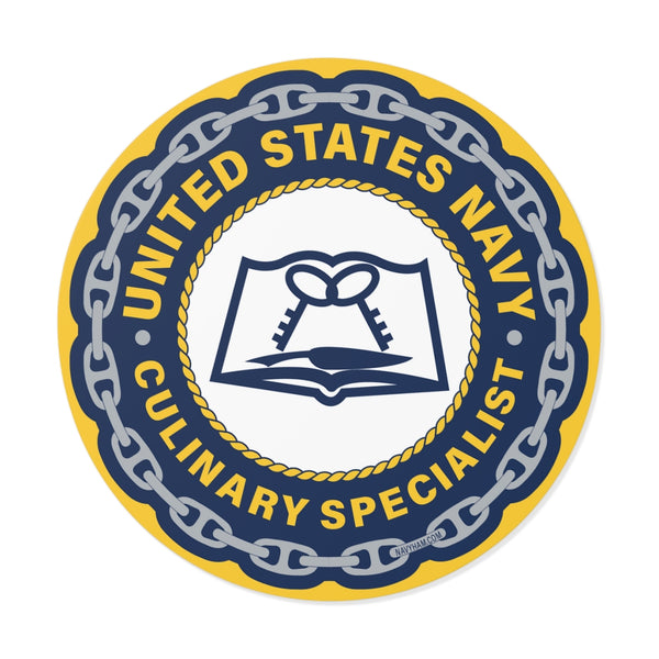 Navy Culinary Specialist (CS) Round Vinyl Stickers